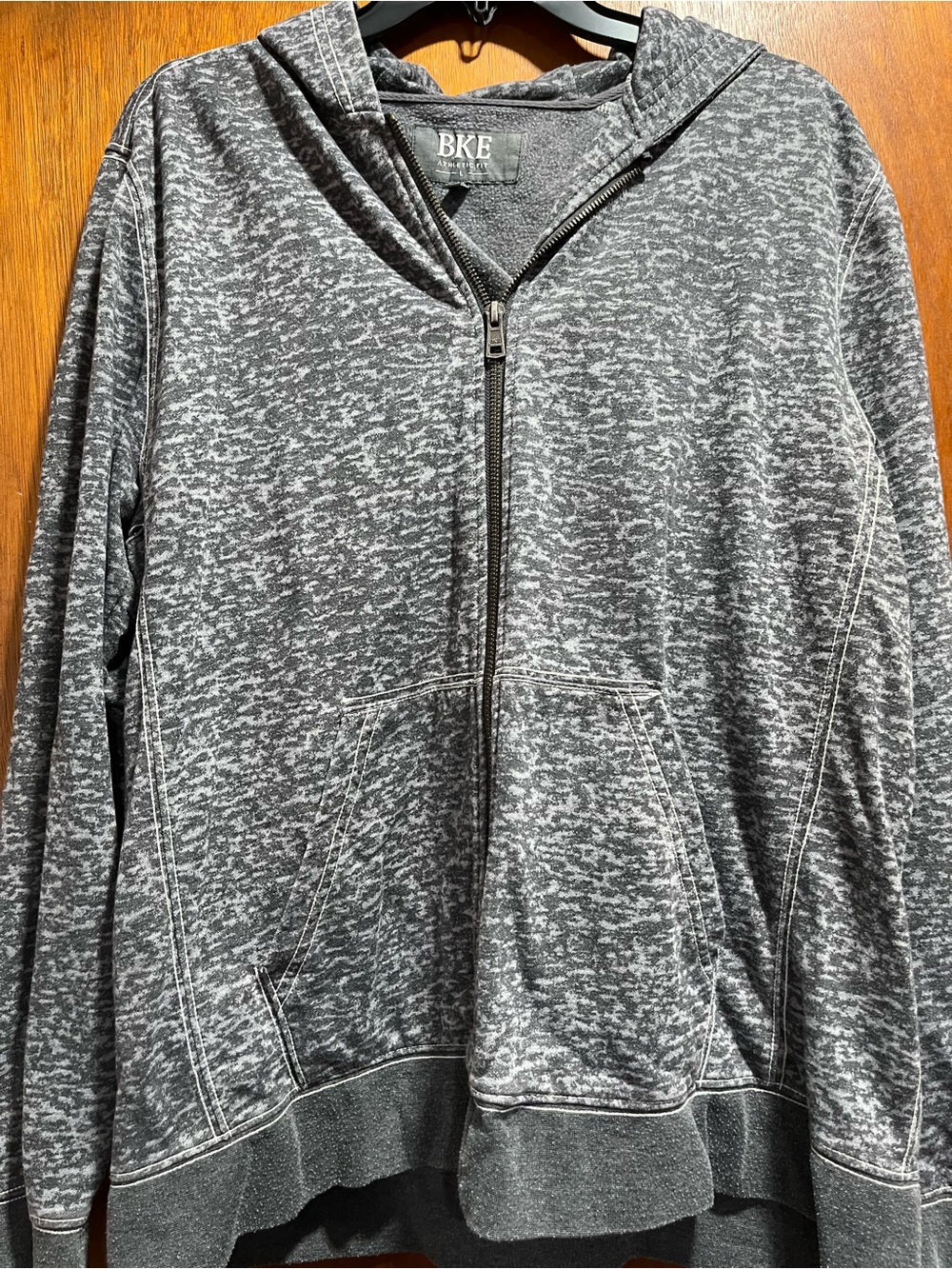 BKE Men's Charcoal Marled Zip-Up Hoodie